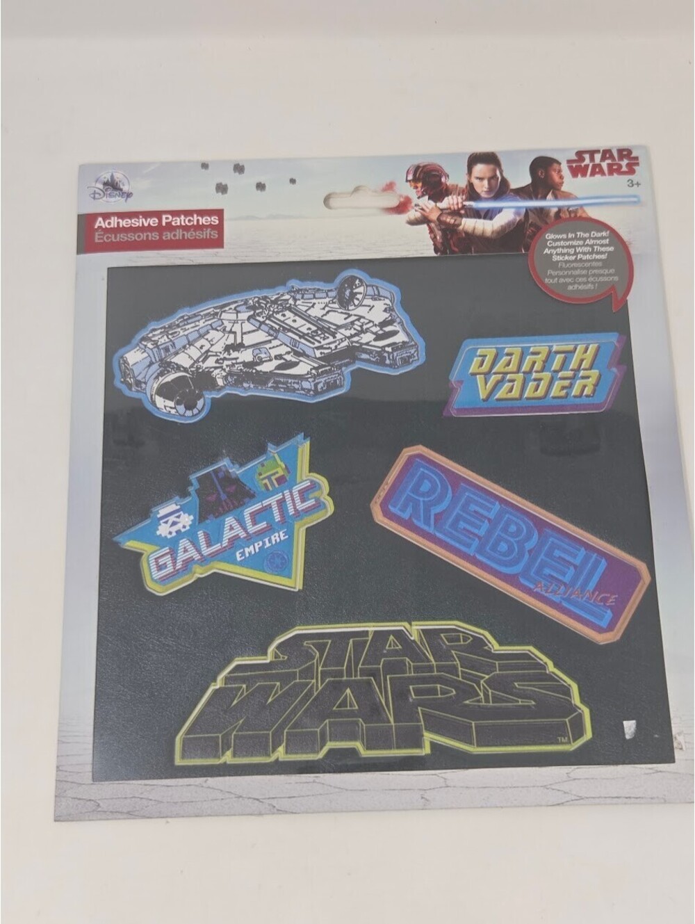 Disney Star Wars Adhesive Patches Set Glow In The Dark 5 Designs Sealed New